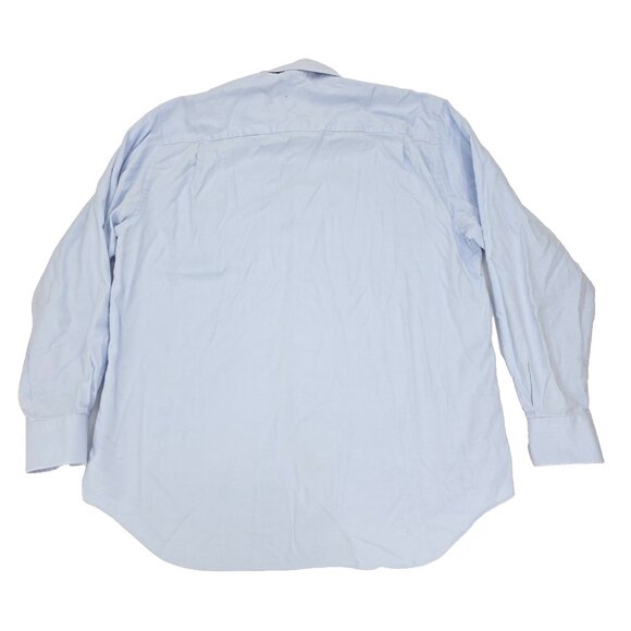 David Donahue Button Dress Shirt Mens 16.5 34/35 Blue Long Sleeve Solid Cotton - Picture 7 of 8